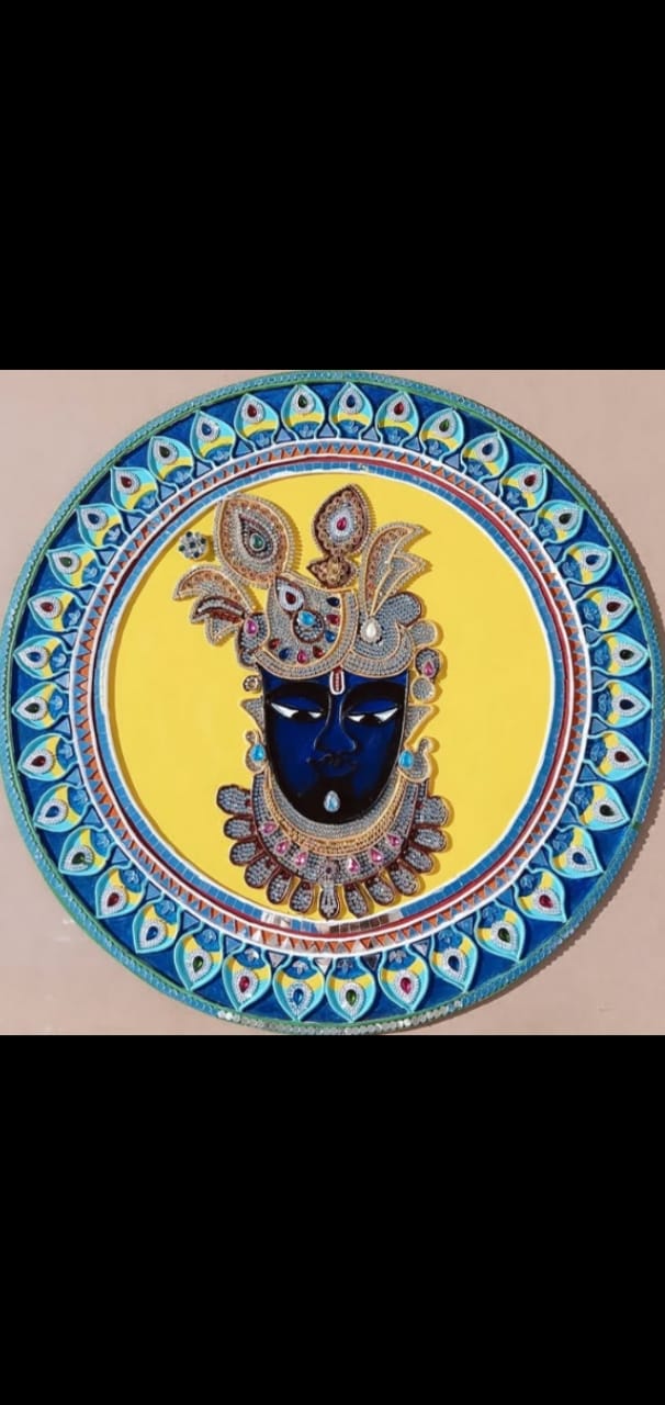 Shreenath ji Lippan art wall hanging