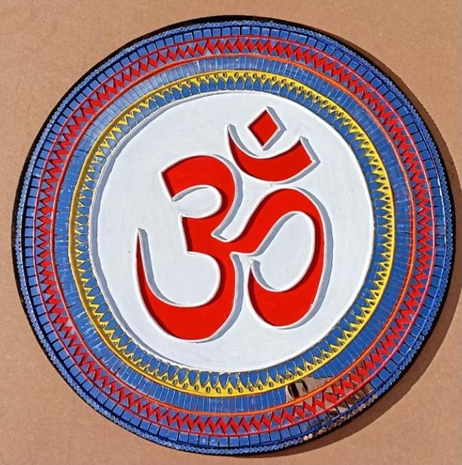 "OM" Lippan Art wall hanging